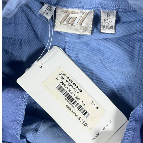 Tail Tech Golf Shorts‎ 6 Tender Blue 18" Classic Fit Performance RETRO Preppy - Picture 2 of 10